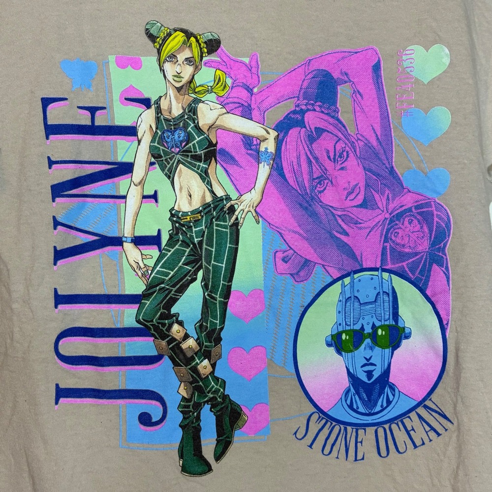 JoJo's Bizarre Adventure Jolyne Stone Ocean Hot Topic Tan Anime Graphic Tee M